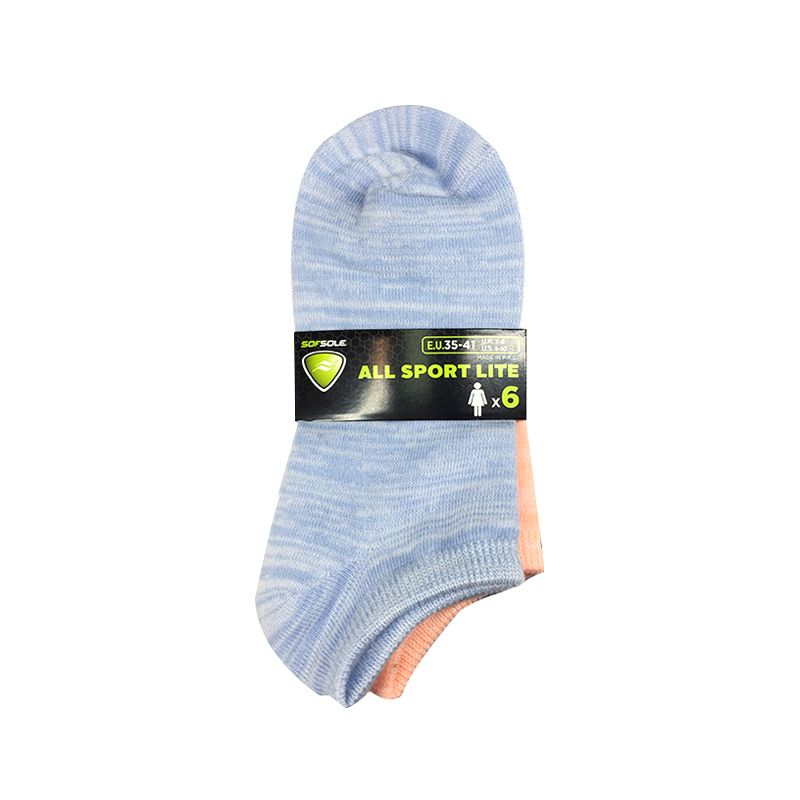 SOFSOLE-ALL SPORT LITE - WOMEN - NO SHOW - 6 PAIRS Women